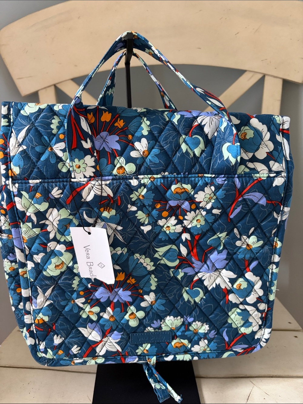 Vera Bradley Grand Organizer Hanging Blue Floral Quilted